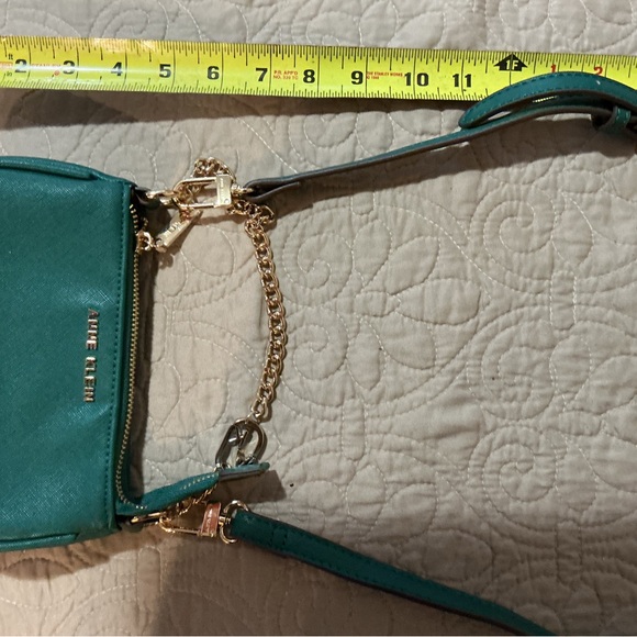 Anne Klein Teal Mini Crossbody with Gold Chain - Picture 7 of 11
